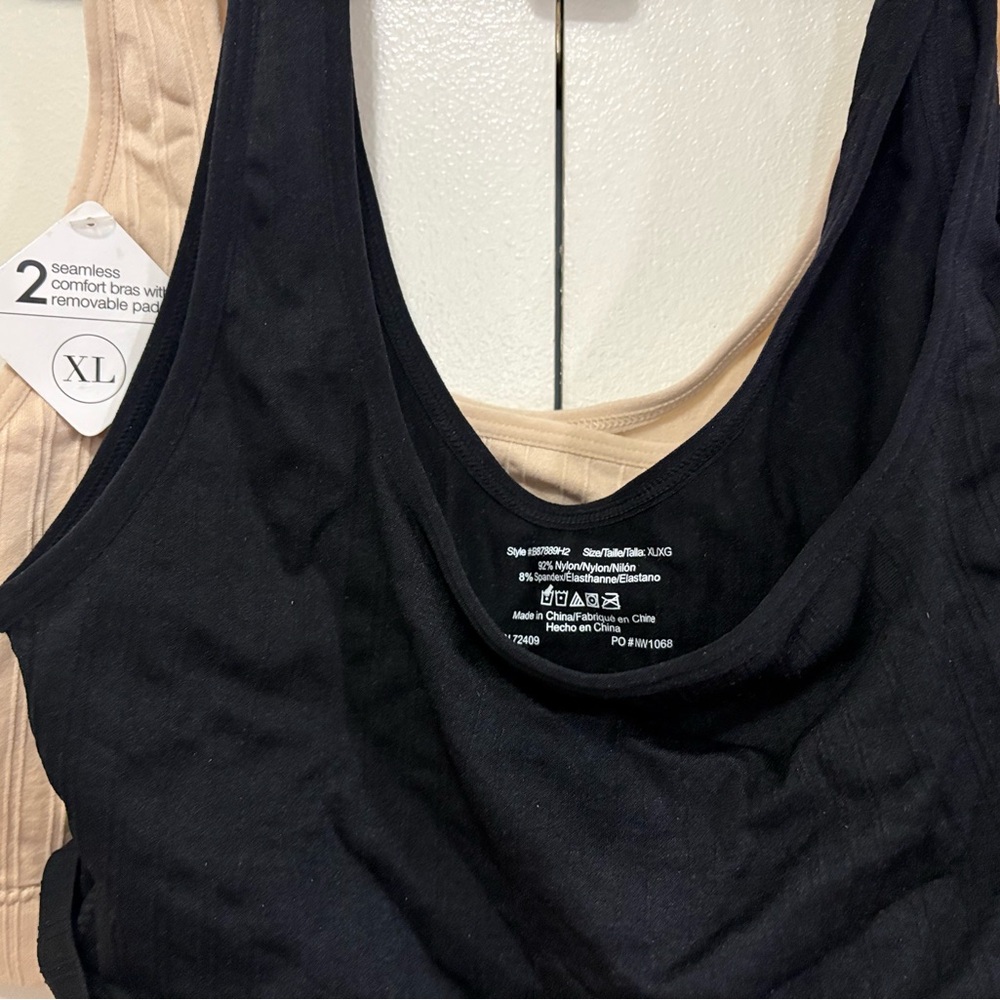 Hanes Black and Tan Sports Bras with Wide Straps - Picture 3 of 8